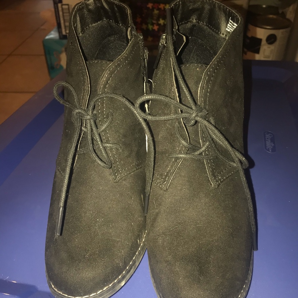NWT Target black lace up booties